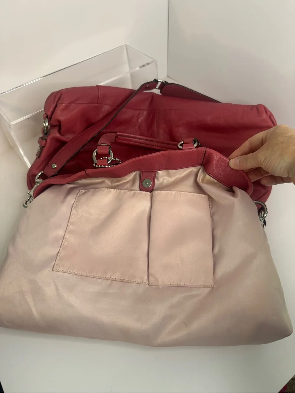 #425 Coach Ashley Leather Carryall Satchel Two-Way Bag